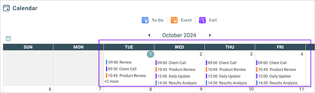 CalendarItems 1