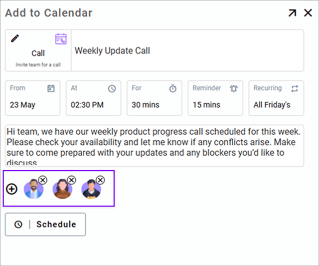 Calendar Changes